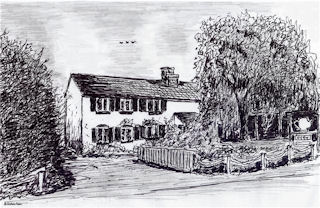 Willows Tearoom Shillingstone black sketch image